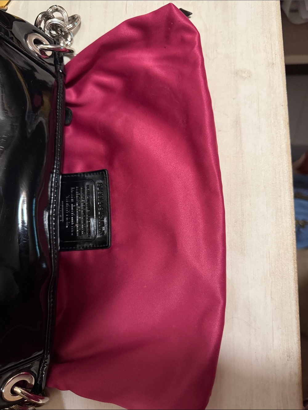 Coach Poppy Liquid Gloss Black Quilted Leather Bag with Silver Hardware - Picture 9 of 16